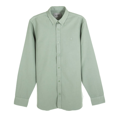 Carhartt WIP L/S Bolton Shirt Misty Sage Garment Dyed I030238_0WB_GD Degli Uberti